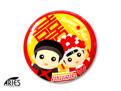 Traditional Chinese Wedding Button Badge